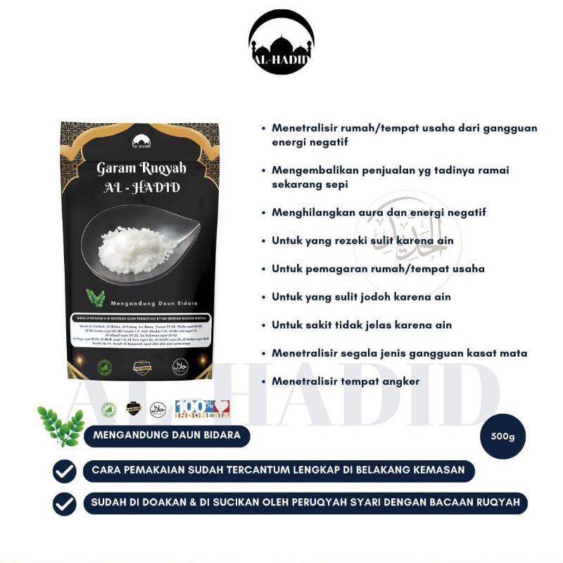 

GARAM RUQYAH PREMIUM AL HADID ORIGINAL PREMIUM DI BACAKAN 3X RUQYAH - 500gr