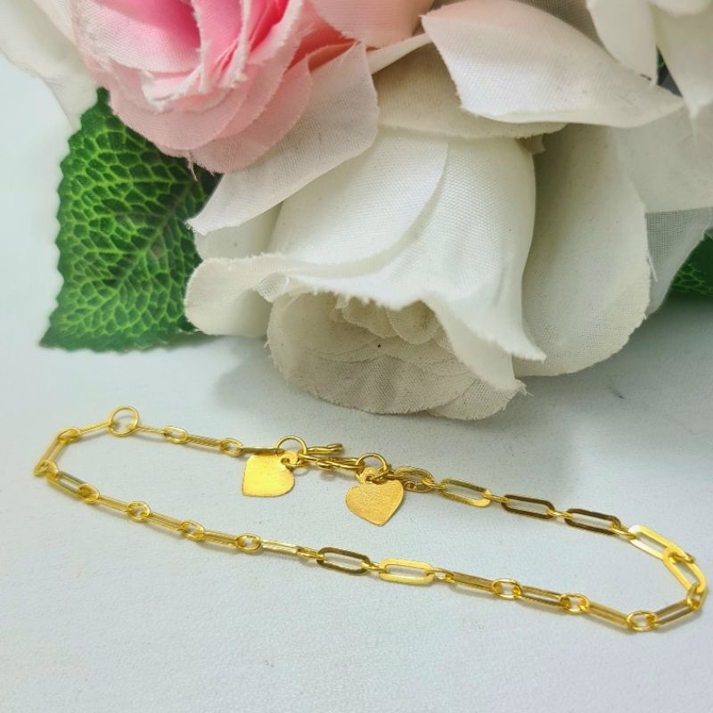 Gelang Paper Clip 1 Gram Emas Muda