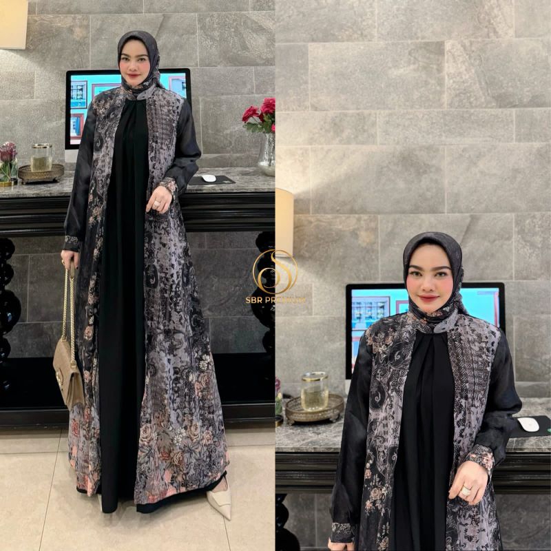 (pN) SBR ARAFAH Baju Dress set Hijab Gamis wanita Muslimah Arafah Set Hijab By Sbr Premium. Nazra Sh