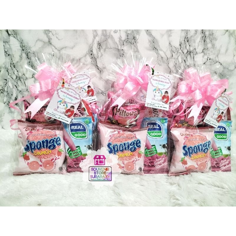 

Bingkisan Ulang tahun Pink || Paket Ultah anak serba pink || Snack 5rb || Hampers Snack Pink