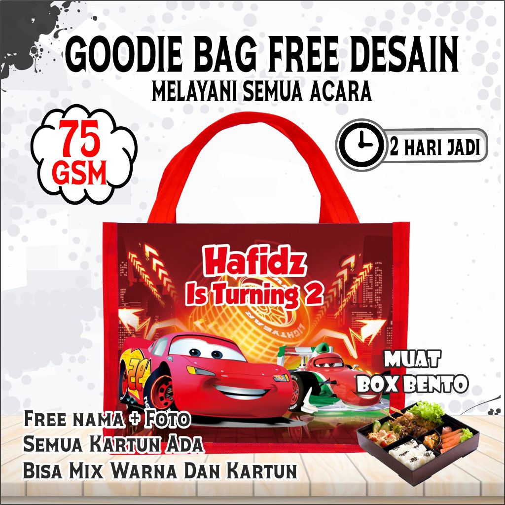 

TAS BENTO ULANG TAHUN PRAKTIS DAN NGGAK RIBET/TAS SOVENIR BERGAMBAR MQ QUEEN/GOODIE BAG MURAH