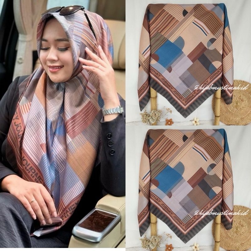 HIJAB SEGIEMPAT VOAL PREMIUM || HIJAB VOAL PREMIUM LASECUT MOTIF JOURNEY
