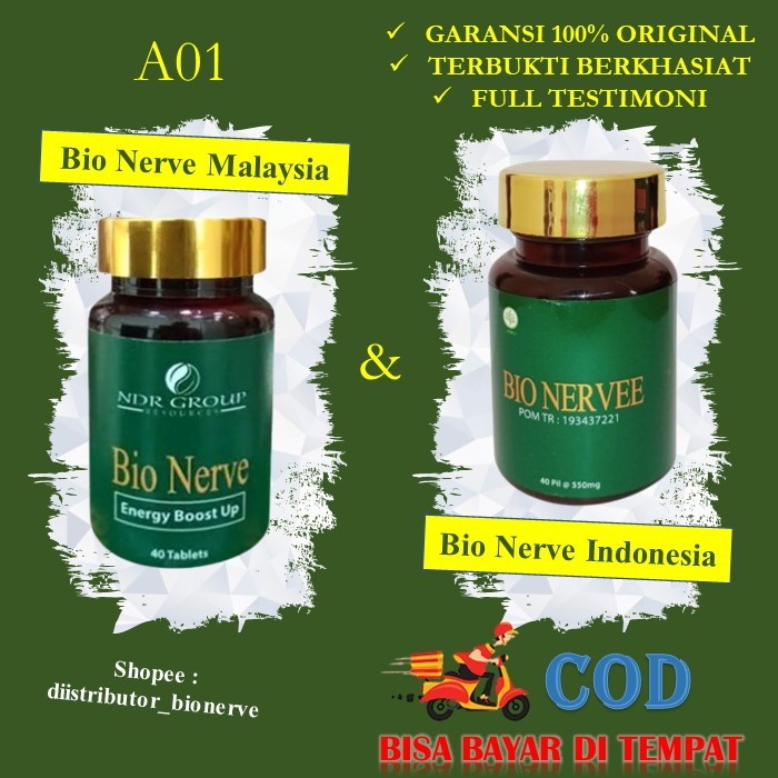 Bio Herbal Nerve Nervee 100% Original Maysia Bpom Indonesia