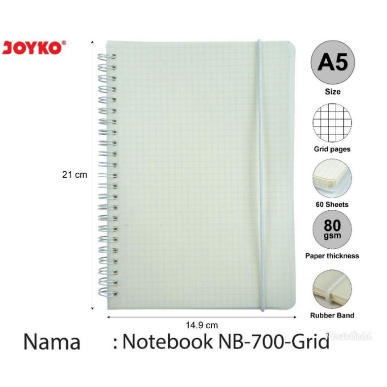 

EKSKLUSIF Joyko Notebook A5 Spiral transparan NB7 ruled dotted grid plain