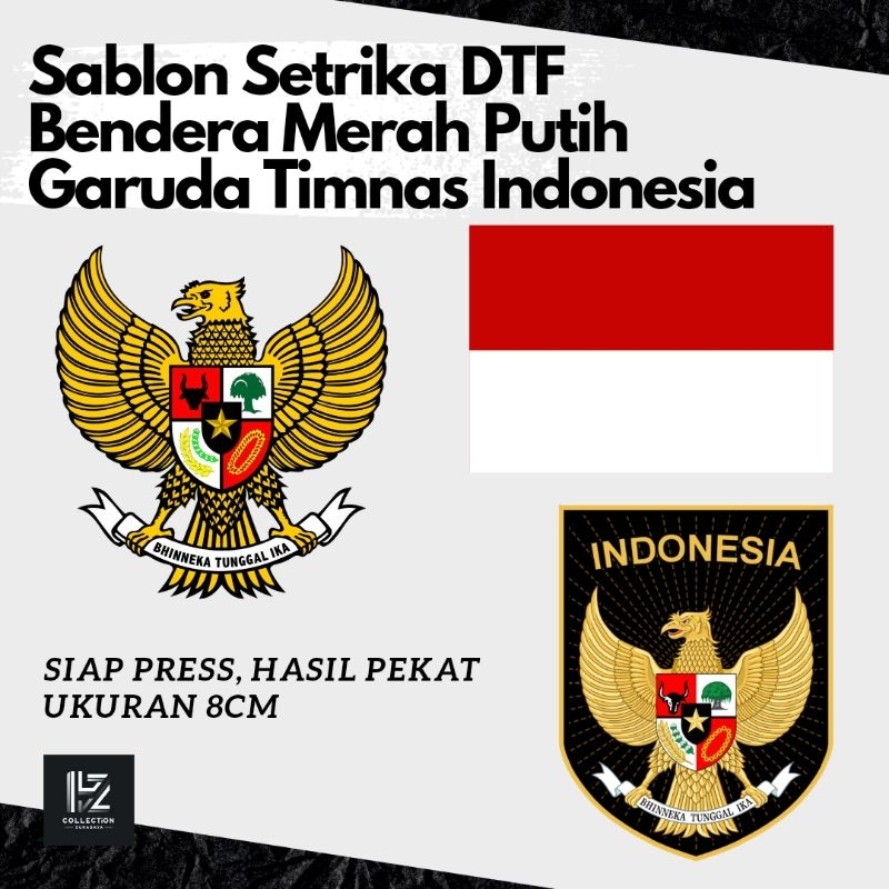 

Sablon Setrika DTF Bendera Merah Putih Garuda pancasila Garuda Timnas Indonesia 8cm