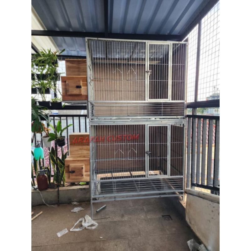 Sangkar Kandang Burung Besi Full Ruji Model Sekat Kakaktua Hantu Macaw Nuri Parrot Falk Sun Conure B