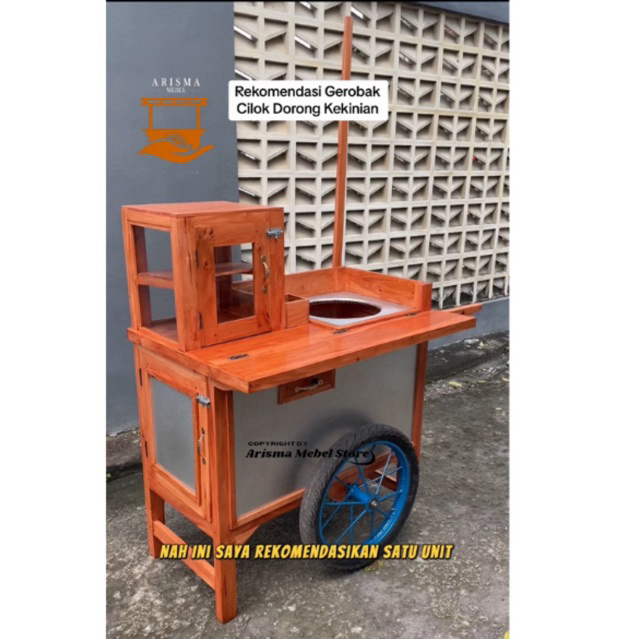 Gerobak Cilok Dorong, Gerobak Cilok Roda 2, Gerobak cilok keliling, gerobak cilok, gerobak cilok dor