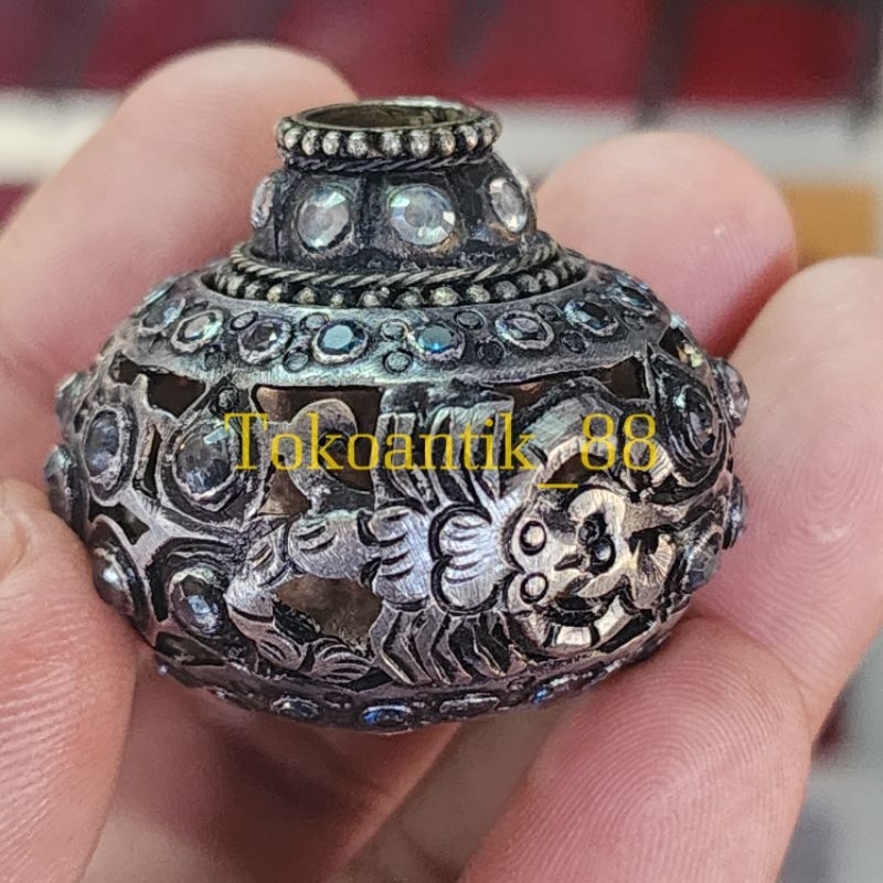 Mendak Selut Jeruk Keprok Tembaga Sepuh Perak Bakar / Cincin warangka sarung gayam ladrang