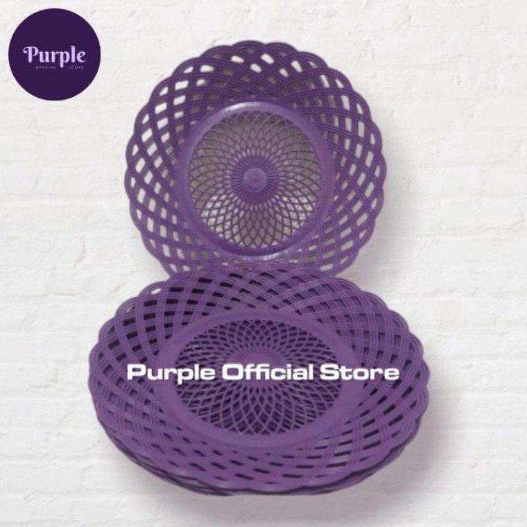 Harga Bersahabat 1LUSIN  12PCS PIRING ROTAN PLASTIK UNGU