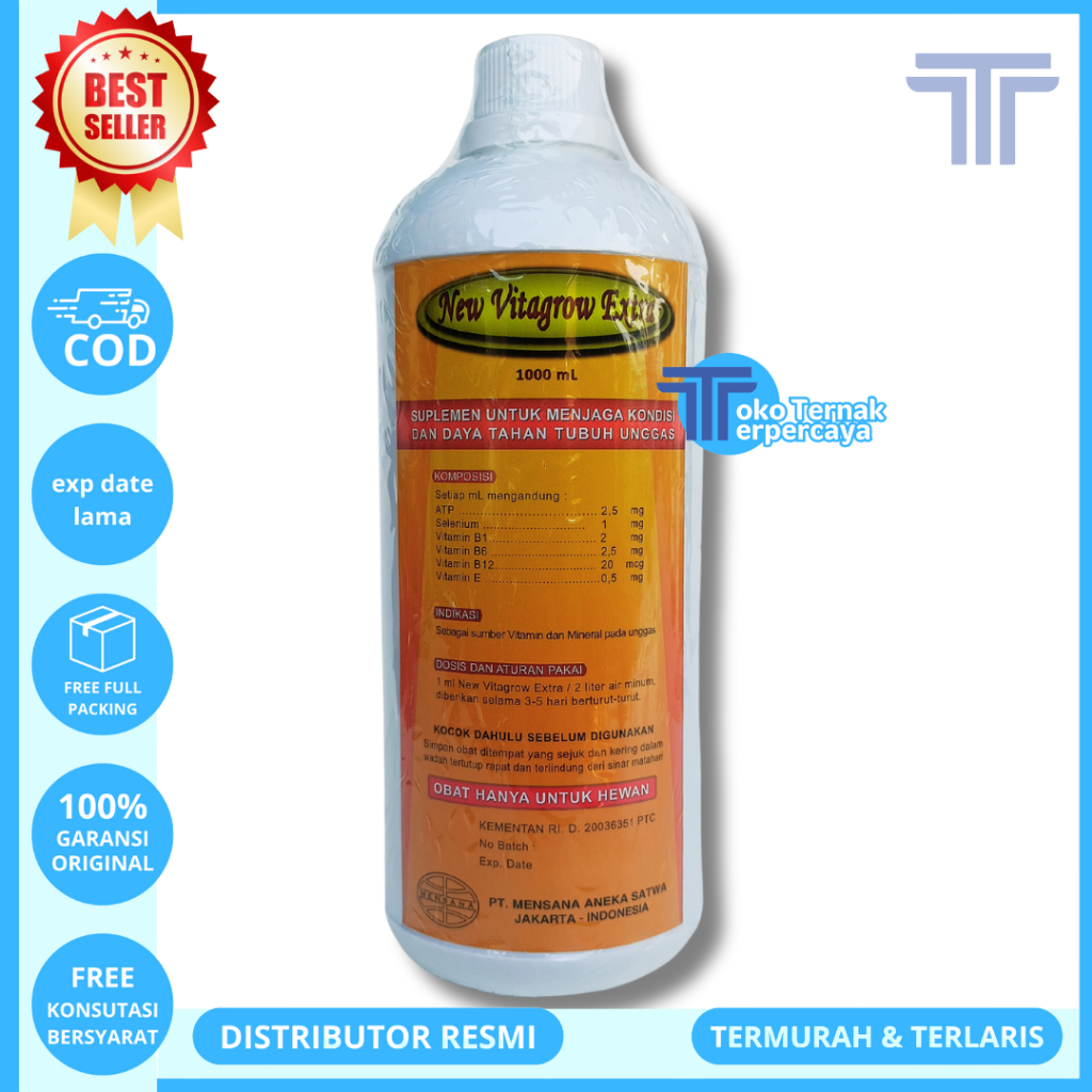 NEW VITAGROW EXTRA 1 LITER - ATP Vitamin Mineral Pertumbuhan Ayam Unggas
