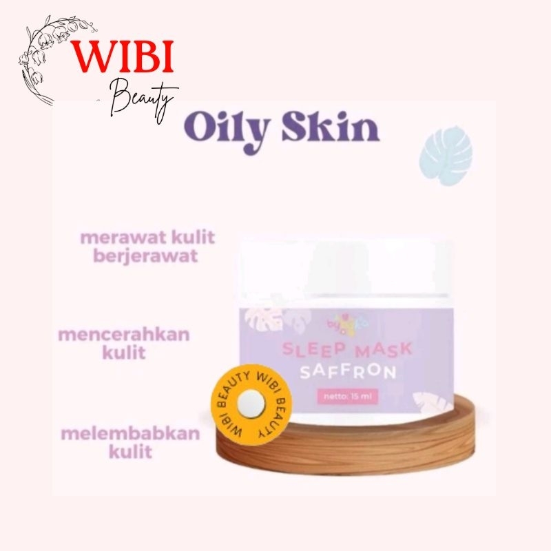 Sleeping Mask Bybdka saffron 15ml 50ml, Masker perawatan wajah, bybdka id menghilangkan bekas jerawa