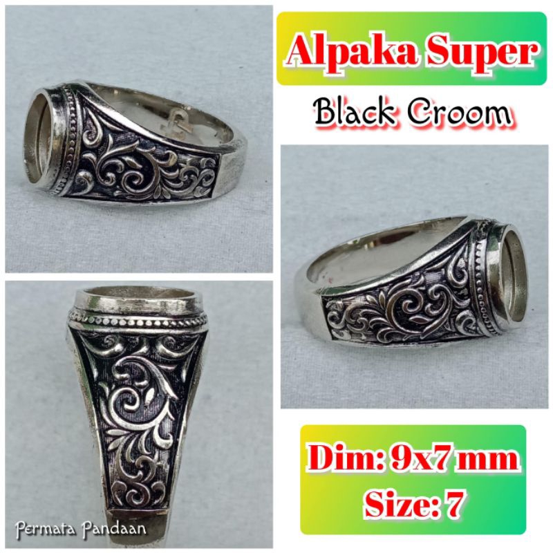 emban batu akik dan permata alpaka super ukir Bali chakra.13