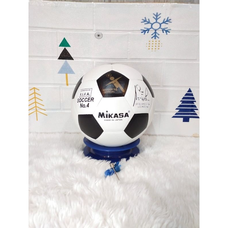 Bola sepak no 4 free jaring bola dan jarum bola/bola sepak size 4/bola kaki hitam putih no 4