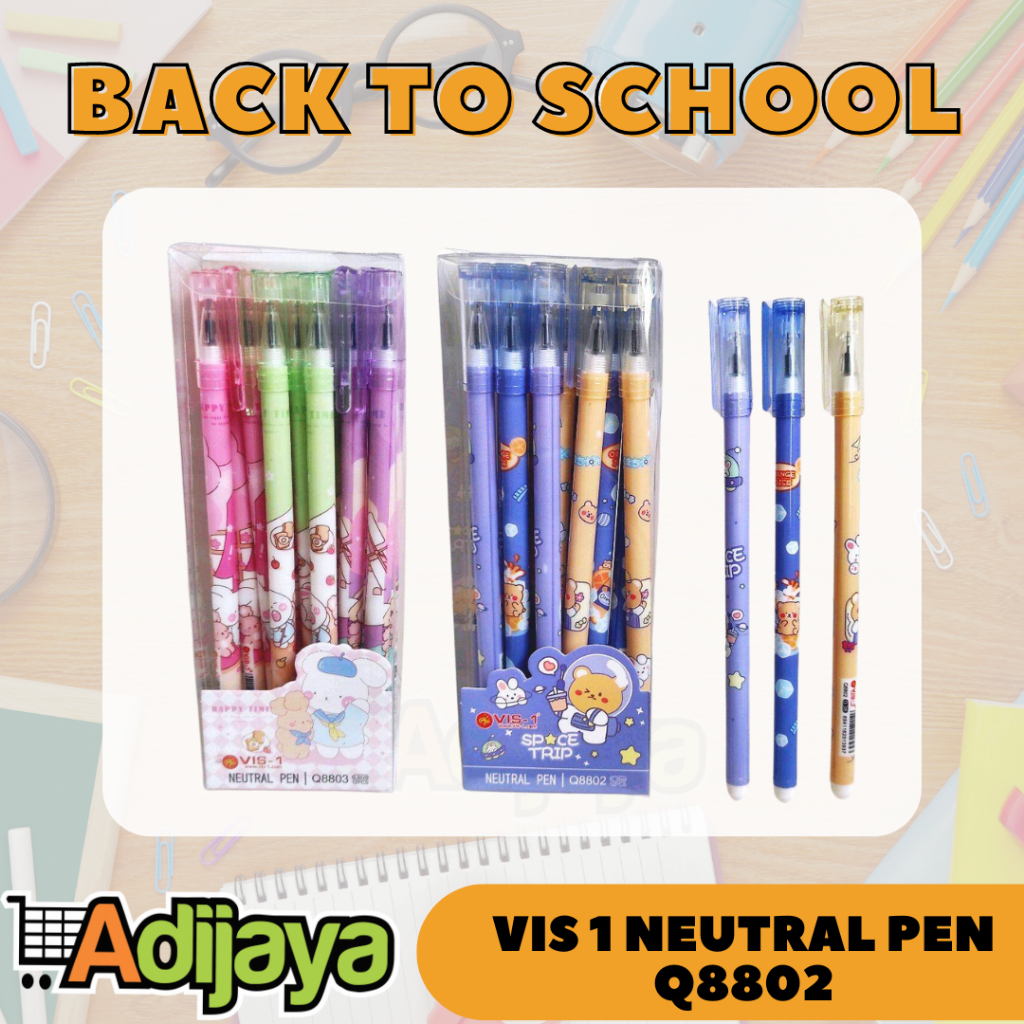 

VIS - 1 Pulpen Gel Erasable Pen 0.38mm Hitam - Neutral Pen