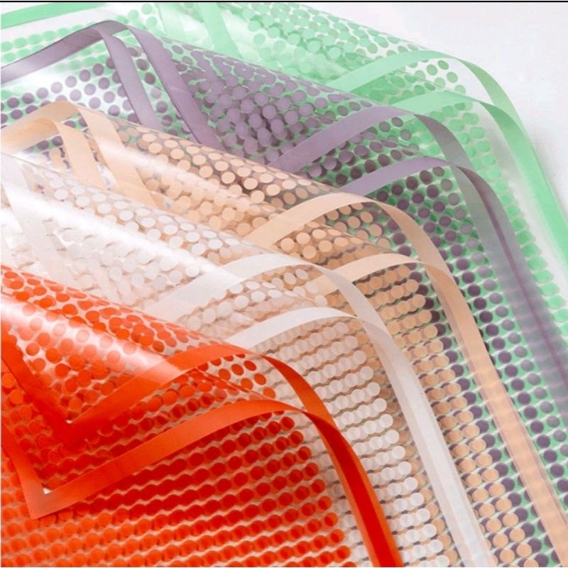 

Flower wrapping polkadot cellophane kertas buket bunga transparan list florist