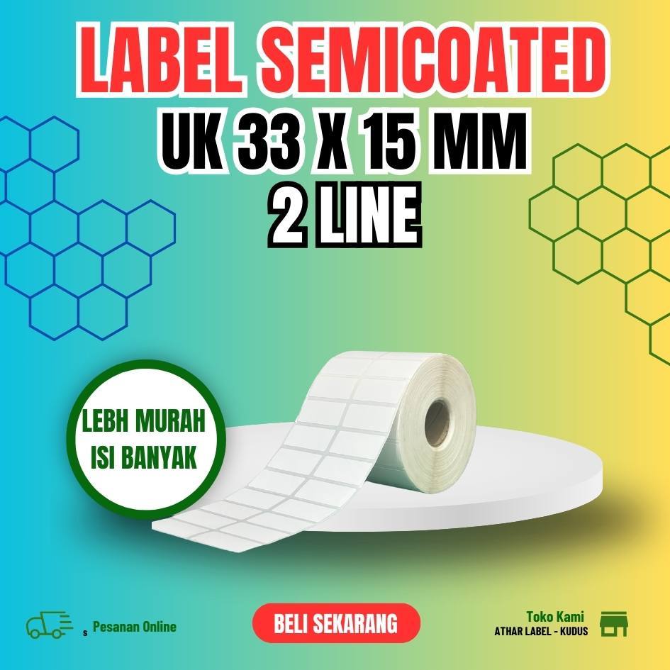 

MURAH STICKER LABEL BARCODE 33 X 15 MM 2 LINE | 33 X 15 MM 2 LINE SEMICOATED 2 LINE 33 X 15 MM- GLASSIN BLUE