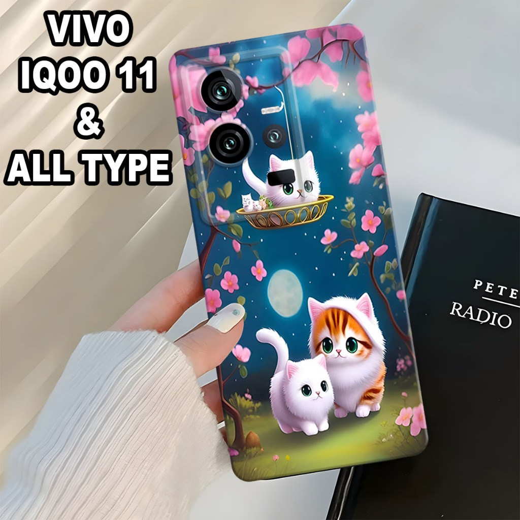 (GC26) Softcase karet Hp IQOO 11 Terbaru 2024 / Case Kucing / Case IQOO 11 Silikon Tpu Pro Camera / 