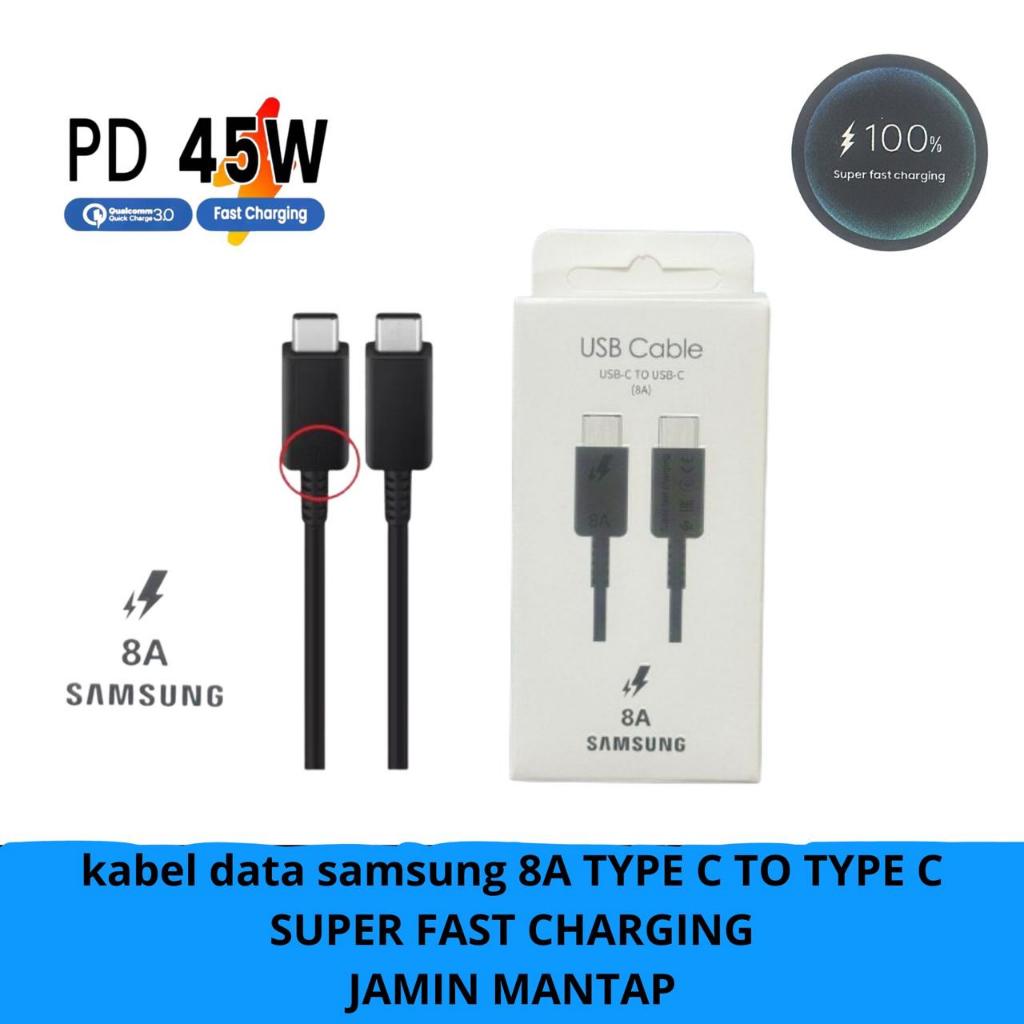KABEL DATA SAMSUNG NOTE 10 CHARGER TYPE C TO TYPE C FAST CHARGING / kompatibel for kabel samsung 8A 