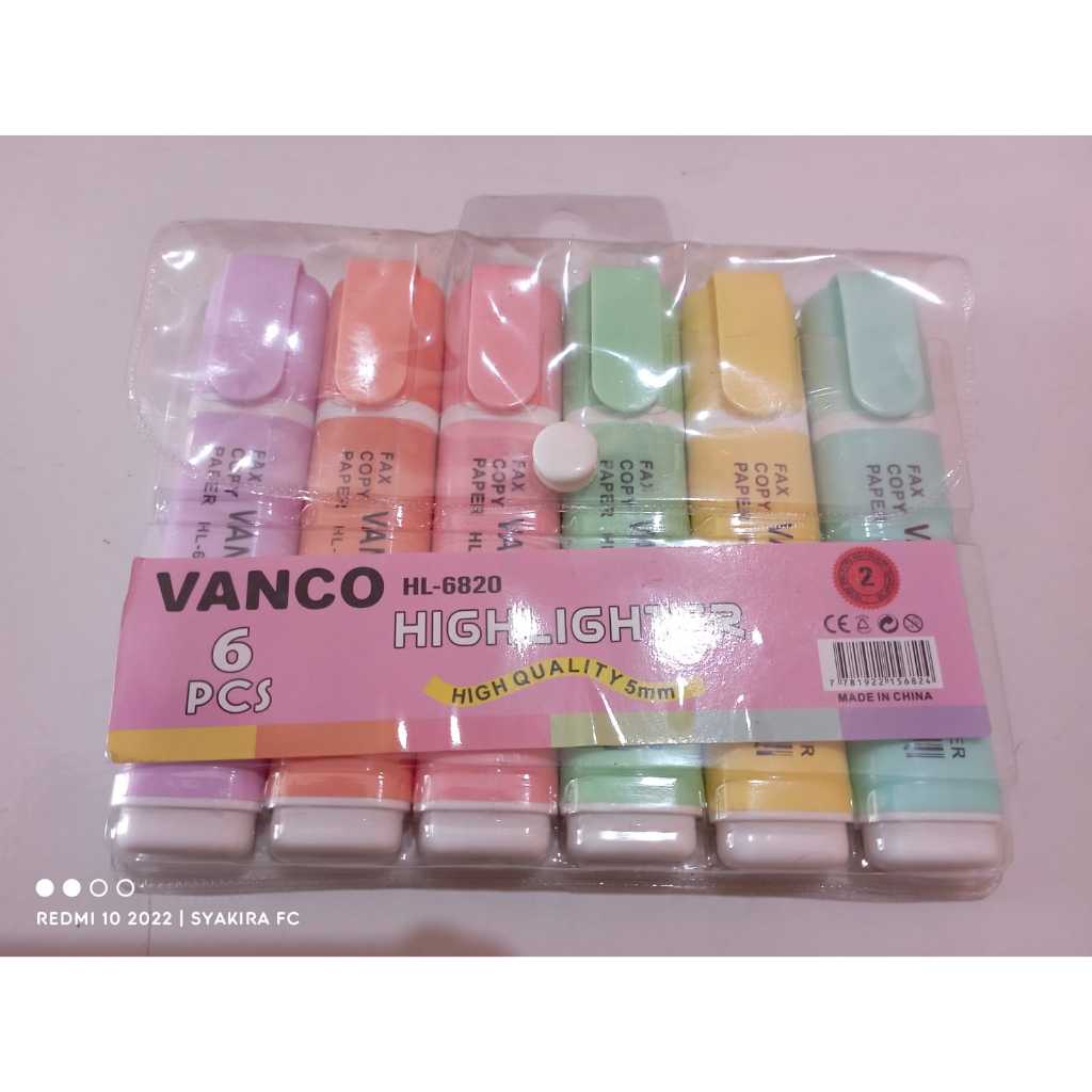 

Stabilo / Highlighter / Penanda Tulisan Warna Pastel Vanco HL-6820 warna pastel
