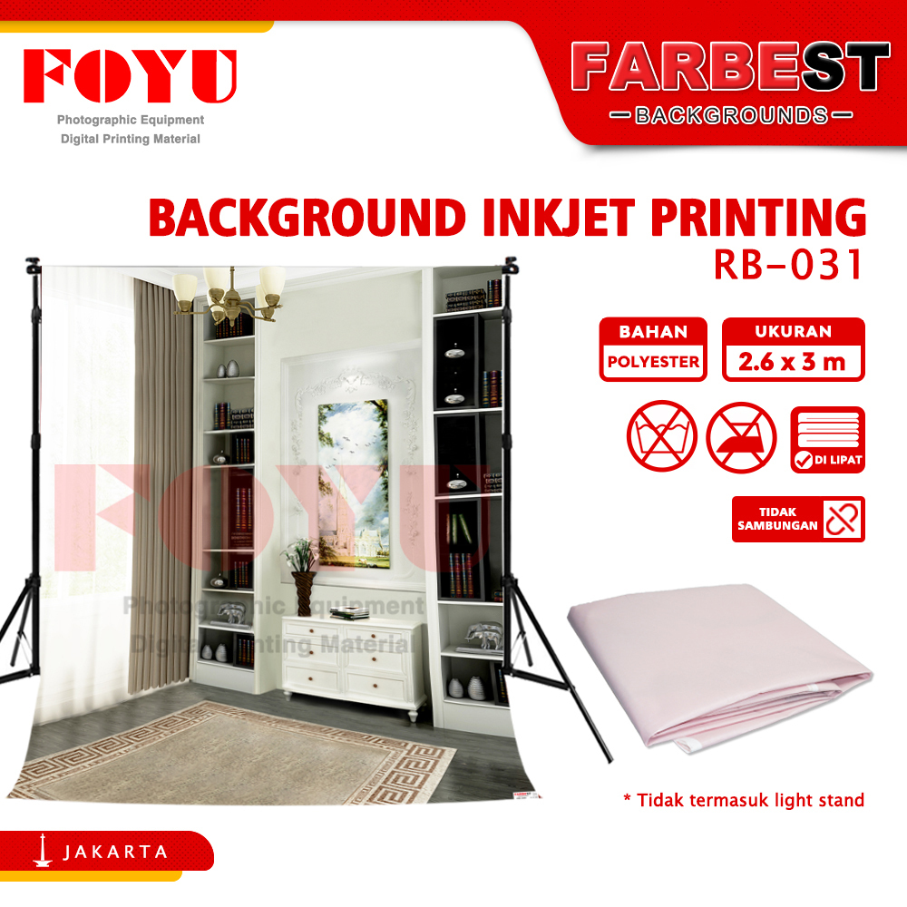 Background Backdrop Foto Photo Studio Inkjet Ukuran 2.6x3 M Meter Wisuda Graduation Gambar Rak Buku 
