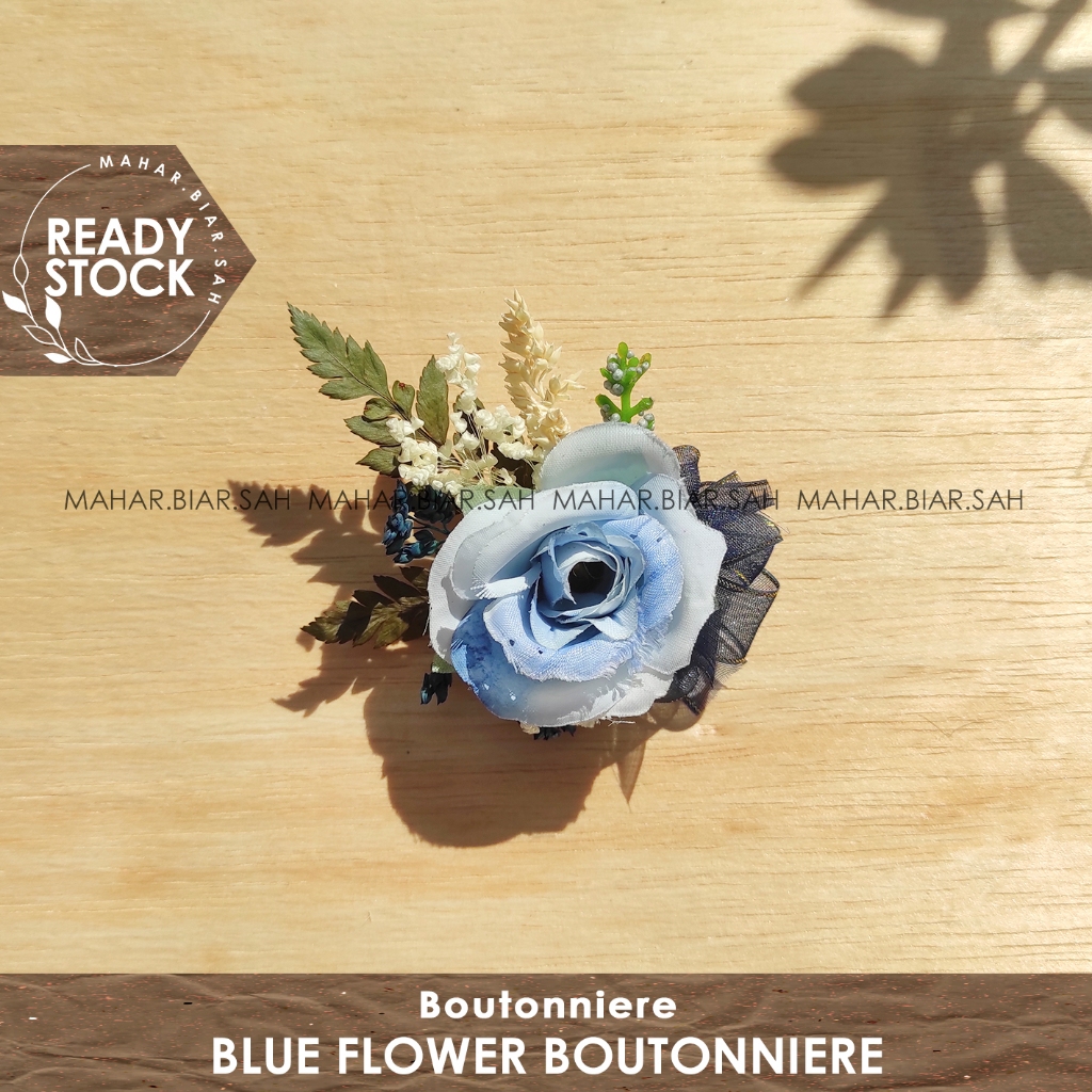 RS Blue Flower Boutonniere Wedding / Bros Jas / Groomsmen / Wedding