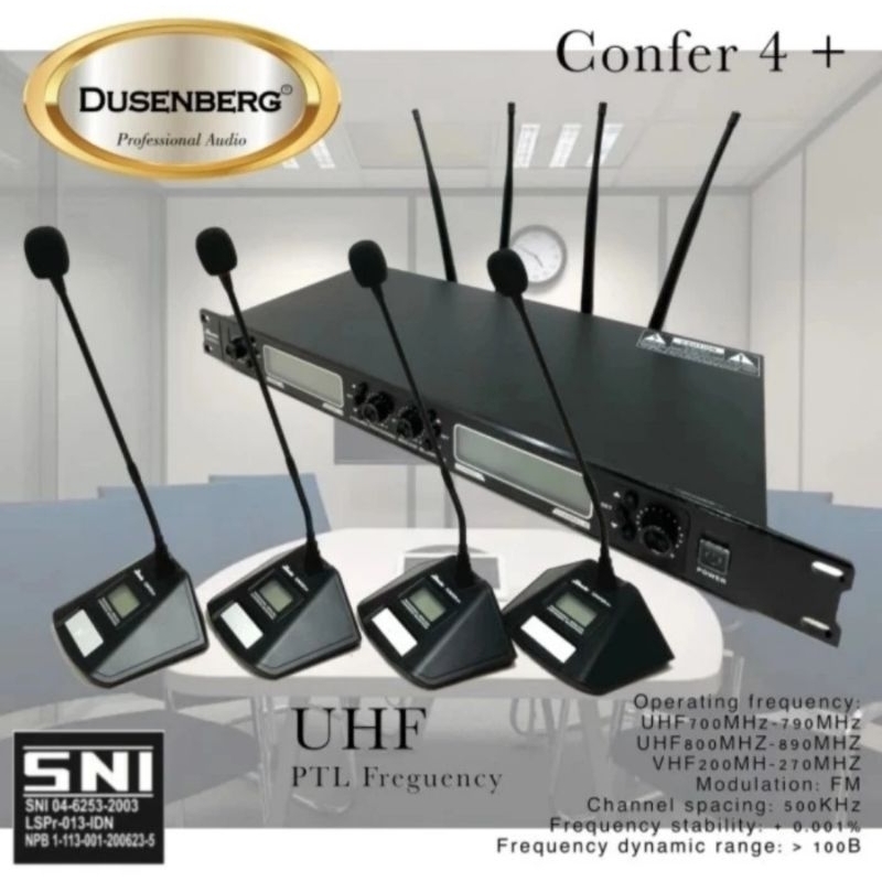 MIC WIRELESS CONFERENCE DUSENBERG CHAIR 4 PLUS ORIGINAL MIC WIRELESS MEJA