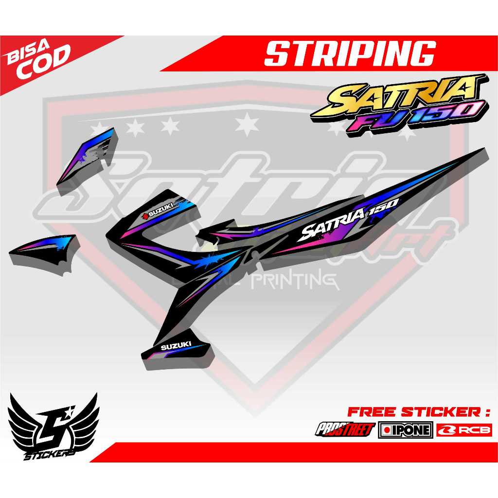 STRIPING VARIASI SUZUKI SATRIA FU 150 / STICKER LIST MOTOR SATRIA FU 150