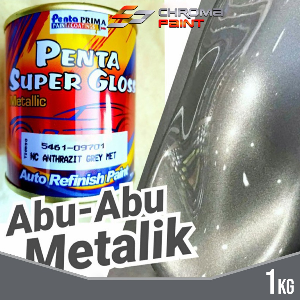 Cat Penta Super Gloss Metalic NC Anthrazit Grey - Abu Metallic 1 KG - 1/4 KG - Cat Mobil dan Motor