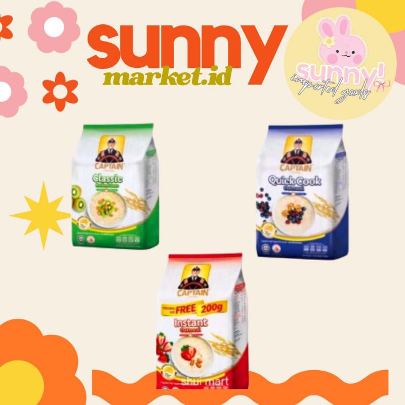 

SUNNYMARKET - CAPTAIN OATMEAL OATS SEREAL OAT CEREAL INSTANT INSTAN OATMEAL OAT MEAL MERAH RED QUICKCOOK BIRU 800 GR