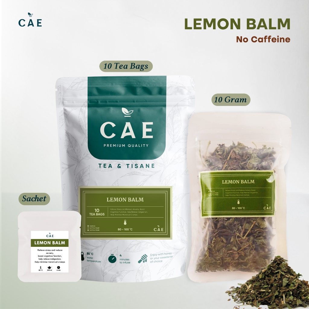 

LEMON BALM 10 TEA BAGS Leaf Dried Daun Lemon Balm Mint Kering Leaves Pure Natural Organik Premium