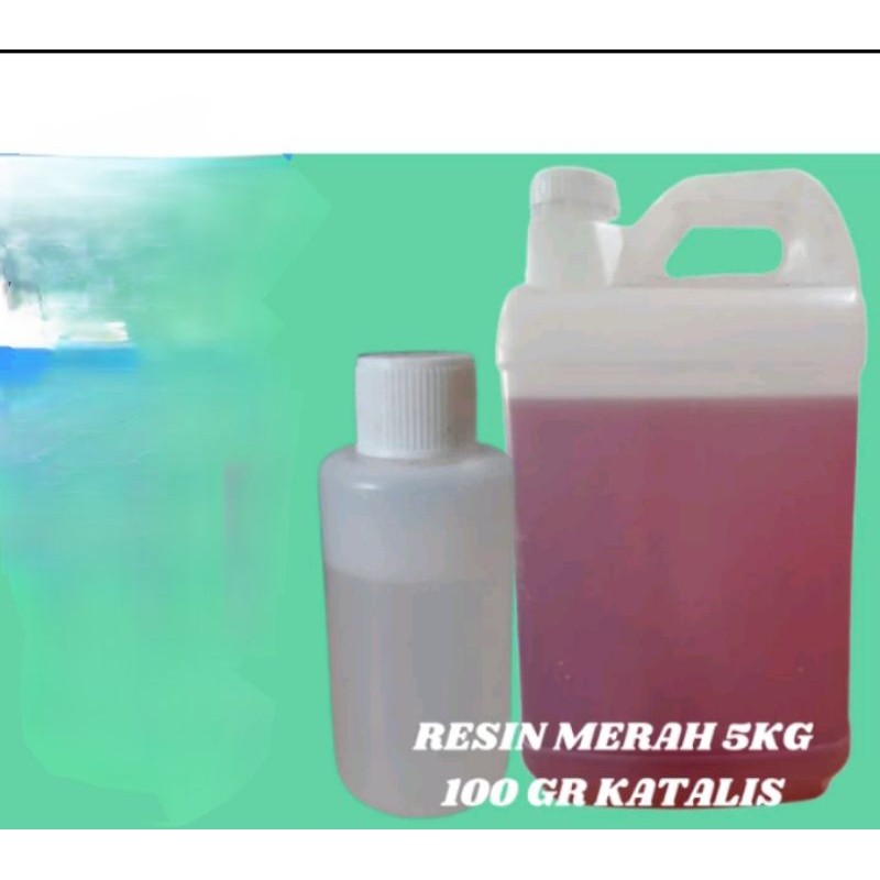 Paket Resin merah 5kg + katalis