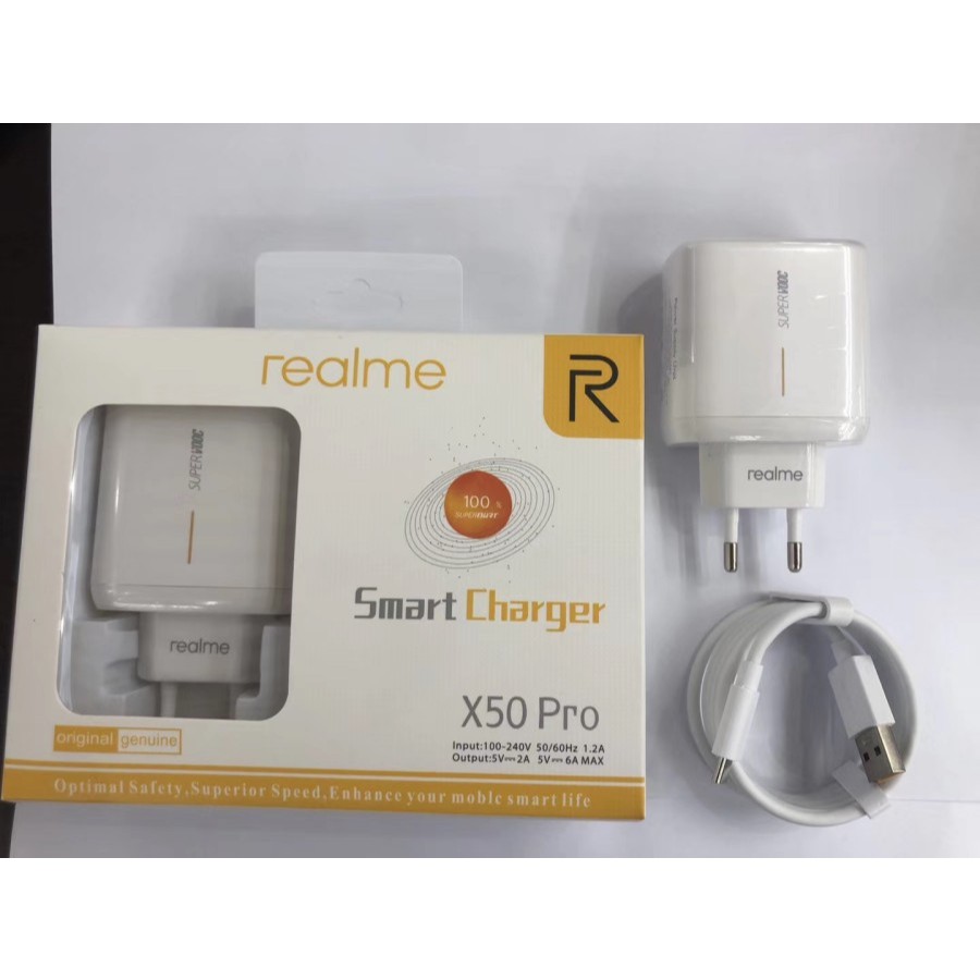Charger VOOC Realme X50 Pro Max 65W + Kabel USB Typec Kualitas Original