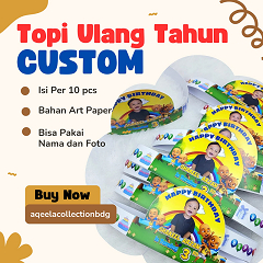 10Pcs Topi Ultah Anak Custom