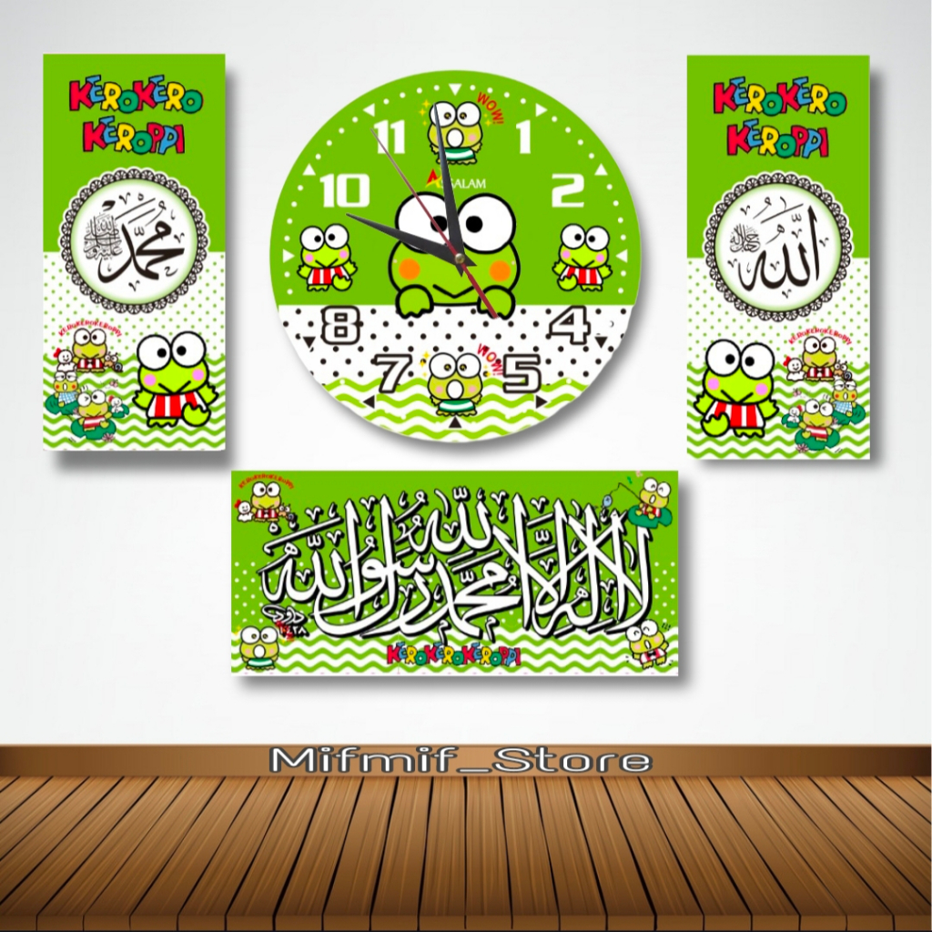 Jam Dinding Kaligrafi Karakter / Jam Dinding Karakter Minimalis / Jam Dinding Kaligrafi Arab