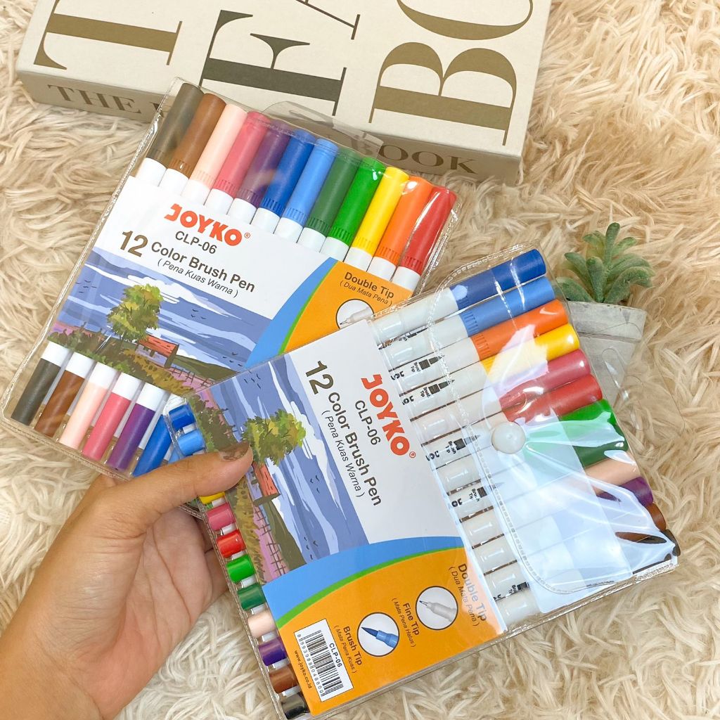 

JOYKO 100% ORI!!! 1 Set Color Brush Pen Pena Kuas Warna Joyko Original CLP-06 Pcs 2 in 1 Coloring Sketch Doodle Fine Brush Tip Spidol Warna Anak - Anak Dewasa Harga Grosir Read
