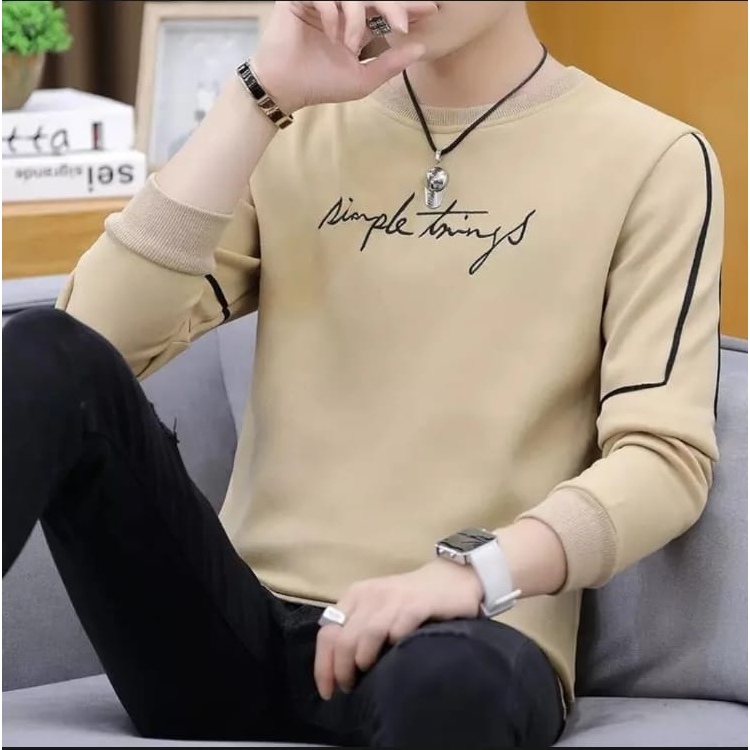 ORIGINAL PROMO SPESIAL SWEATER TRENDY KAOS PRIA KEREN CREWNECK ELEGAN SWETER SIMPLE THINGS KOMBI