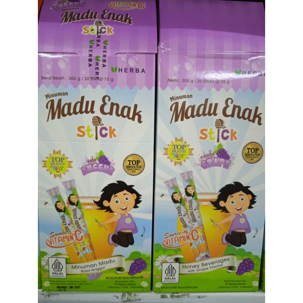 

Madu Enak Stick Anggur 300gr isi 20Stick Box