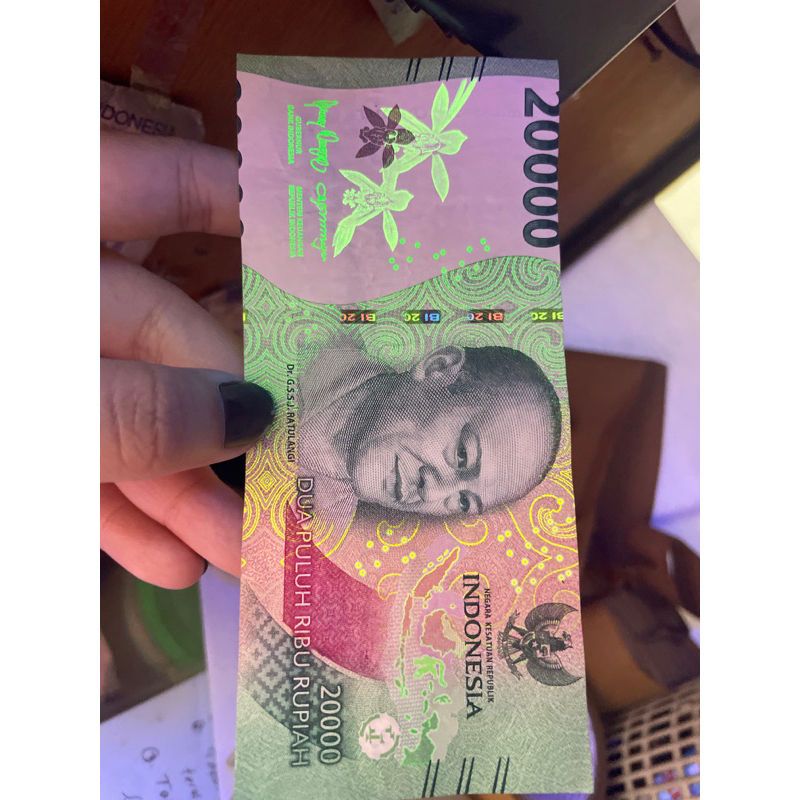 RARE uang rupiah 20.000 miscut misprint, salah potong salah cetak dijamin asli 100%