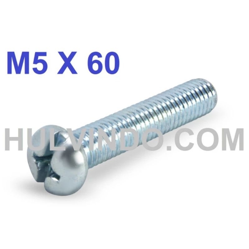 Baut JP M5 X 60 / Baut m5x60 obeng (isi 10pc)