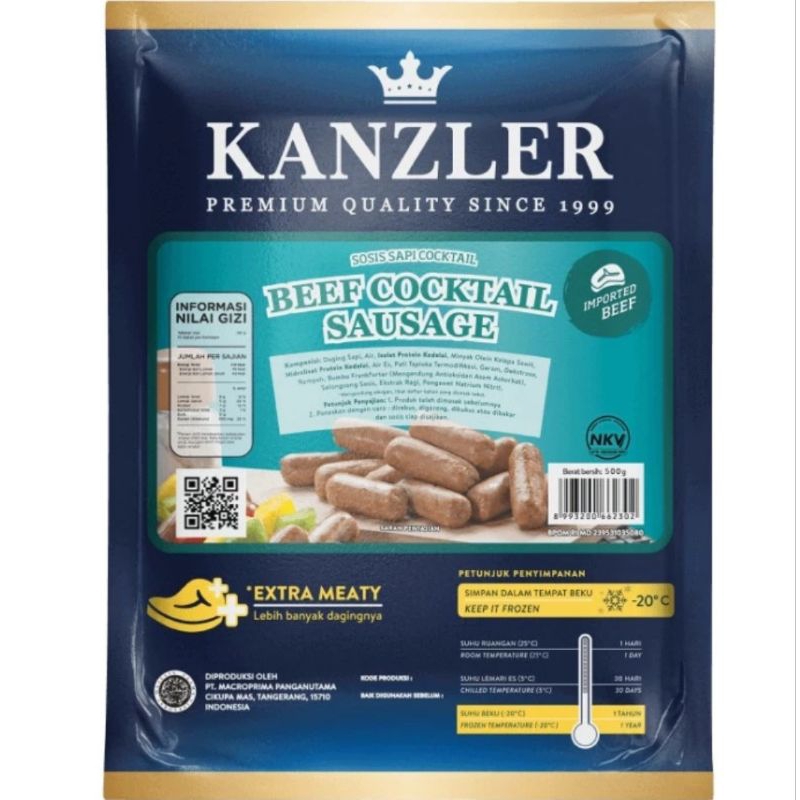 

Kanzler Sosis Sapi Cocktail 500gr