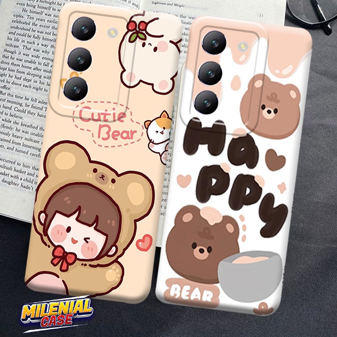 (MJA01) Softcase Vivo Y100 5G/Y100 4G Clear case Motif Bear Pro Camera Camera belakang