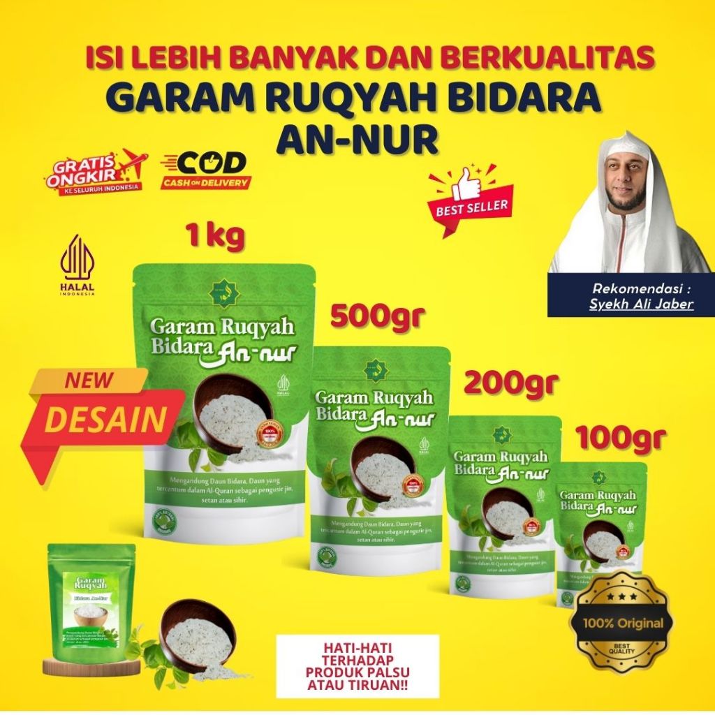 

Garam Ruqyah 500 gr Bidara An Nur ASLI - Mencegah dari Gangguan Jin Jahat