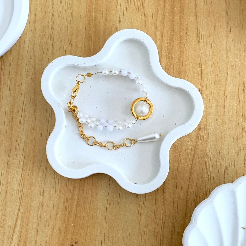 Gelang Mutiara Emas Rantai dengan Bandul