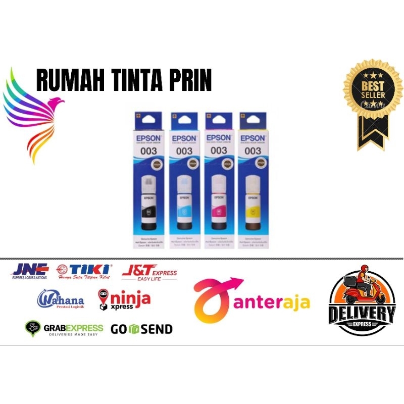 Tinta epson 003 For Epson L3110 L1110 L3150 L5190  (1Set) kuning merah biru hitam