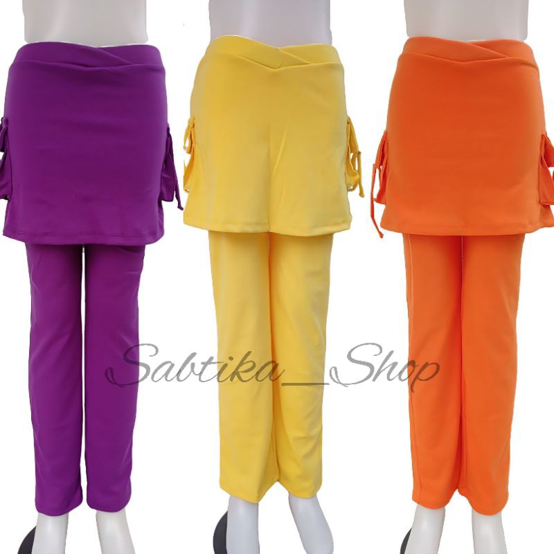 CELANA SENAM ROK KANTONG WANITA | SENAM OLAHRAGA AEROBIC ZUMBA TERBARU | BAHAN SPANDEX | M JUMBO