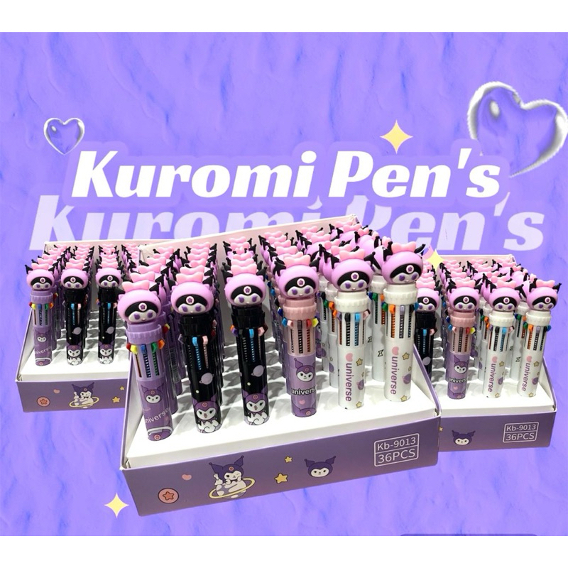 

Pulpen viral Lucu Karakter Kuromi 10 Warna Tekan / Ballpoint Pen Kuromi Sanrio