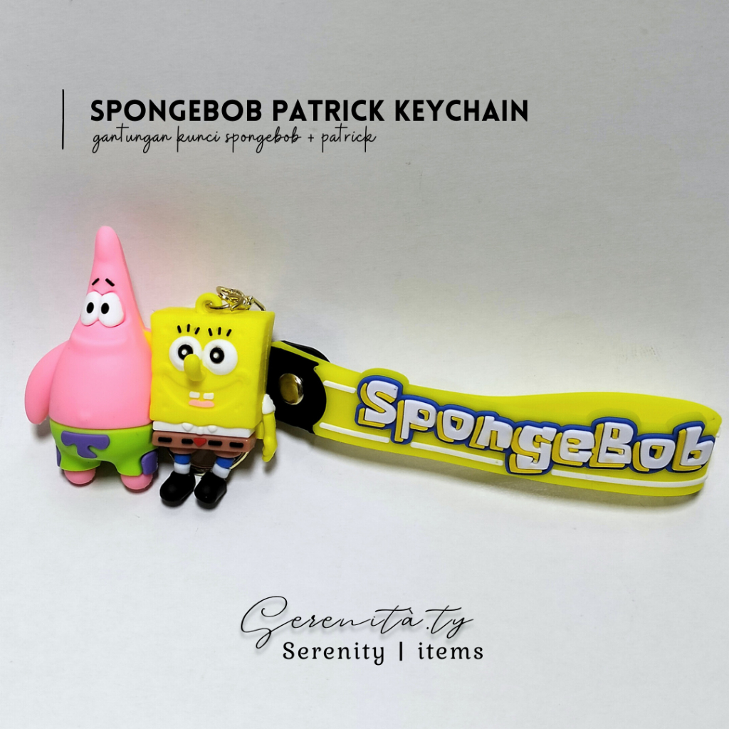SERENITA.TY | 2in1 Spongebob And Patrick Keychain | Gantungan Kunci Kartun Spongebob | Hiasan Kunci 