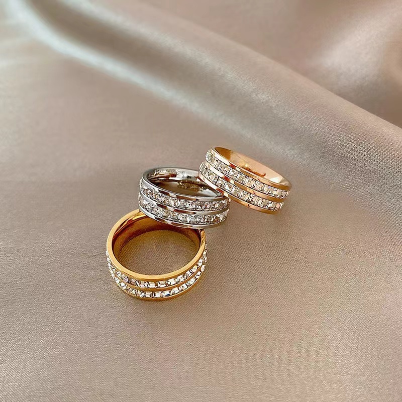 GIRLLUCK CINCIN TITANIUM Wanita C04 Full Mata Zircon Mewah Elegan Luxury Style Lapis Emas 18KGP