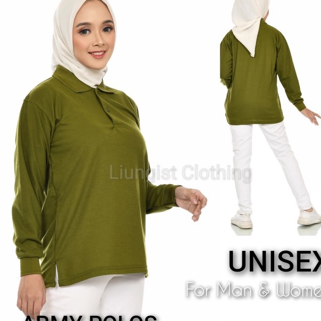 Kaos Polo Panjang Army Polos  Kaos Kerah Panjang  Army S