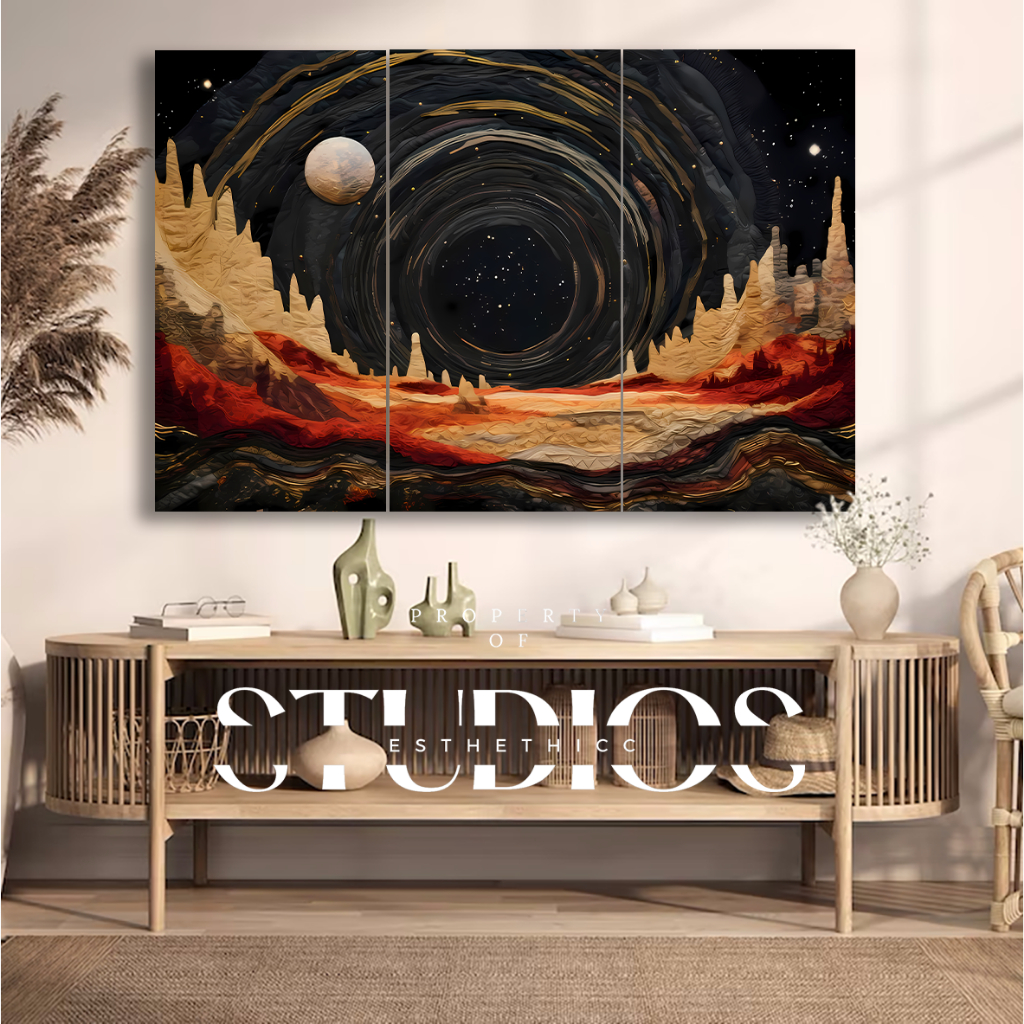 #ART80 WALL DECOR Abstrak Galaxy Galaksi Malam Bintang Abstract Pemandangan ART WORK SENI COLOUR DEK